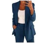 Cocila Femmes Grande Taille éLéGant Sportif éTé Veste AjustéE De Costume Affaires Surdimensionné Printemps Mince Court Anorak Hiver (Navy XXXL) Veste Jeans Blouson ÉTé en Cuir Simili