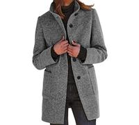 Cocila Femmes Laine Cardigan Manteaux Avec Poches Dames Longue Veste Manteau Solide DéContracté Ouvert Devant VêTements D'extéRieur Boutons (Grey Xl) Veste Mi Saison Fleurie En Jean