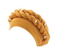 Cocila Femmes Perles Tresse Chapeau à Volants Cancer Wrap Cap Sommeil Casquettes Satin Doublé Cheveux Bonnets Casquette Enfant Fille (Orange One Size) Bonnet Coton Hommes ete Beret Hommes Ete