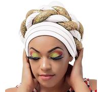 Cocila Femmes Perles Tresse Chapeau à Volants Cancer Wrap Cap Sommeil Casquettes Satin Doublé Cheveux Bonnets Casquette Original (White One Size) Cagoule Thermique Hommes Vintage Hommes Bonnet