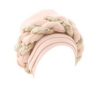 Cocila Femmes Perles Tresse Chapeau à Volants Cancer Wrap Cap Sommeil Casquettes Satin Doublé Cheveux Bonnets Bonnet Enfant 3 Ans (Beige One Size) Cagoule Femmes Hiver Impermeable Casquette Femme