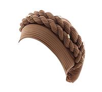 Cocila Femmes Perles Tresse Chapeau à Volants Cancer Wrap Cap Sommeil Casquettes Satin Doublé Cheveux Bonnets Casquette Enfant Fille (Khaki One Size) Cagoule Polaire Hiver Velours Hommes Cotelé