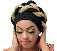 Cocila Femmes Perles Tresse Chapeau à Volants Cancer Wrap Cap Sommeil Casquettes Satin Doublé Cheveux Bonnets Casquette Original (Black One Size) Bonnet Chimio Hommes été Femmes Noire Trucker