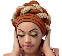 Cocila Femmes Perles Tresse Chapeau à Volants Cancer Wrap Cap Sommeil Casquettes Satin Doublé Cheveux Bonnets Casquette Original (Bronze One Size) Chapeau Dreadlocks Hommes Beige Femmes Paillette