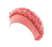 Cocila Femmes Perles Tresse Chapeau à Volants Cancer Wrap Cap Sommeil Casquettes Satin Doublé Cheveux Bonnets Casquette Enfant Fille (Watermelon Red One Size) Bonnet en Jersey Hommes Bonnet
