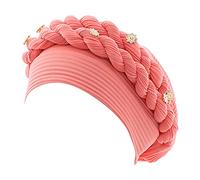 Cocila Femmes Perles Tresse Chapeau à Volants Cancer Wrap Cap Sommeil Casquettes Satin Doublé Cheveux Bonnets Bonnet Hommes USA (Watermelon Red One Size) Casquette Americaine Hommes Caterpillar