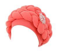 Cocila Femmes Perles Tresse Chapeau à Volants Cancer Wrap Cap Sommeil Casquettes Satin Doublé Cheveux Bonnets BéRet Hiver (Watermelon Red One Size) Casquette Chasse Hommes Bonnet Hommes sans