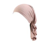 Cocila Femmes RéVersible RéGlable Perles Tresse Chapeau à Volants Cancer Wrap Cap Sommeil Casquettes Satin Doublé Cheveux Bonnets Casquette Hommes Humour (Khaki One Size) Bonnet Femmes Impermeable