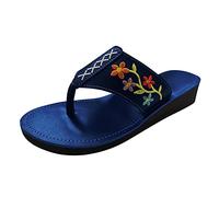 Cocila Femmes Tongs Flip Flops Pantoufles Été Chaussures De Plage Et Piscine Pour Respirantes Sandales Décontractées Loisirs Extérieur Chaussons Claquettes Femme Taille 35 Compensees Flipflop Bleu 42