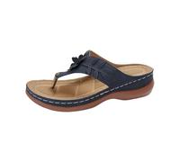 Cocila Femmes Tongs Mode Sandales Tong Été Plage Piscine Et Vacances Confortable D'Été À Talons Compensés Fleurs Pour Femmes Nouvelles Pantoufles De Décontractées Semelle Épaisse Femme Taille Bleu 43
