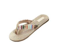 Cocila Flip-Flop Tongs D'Été Pour Femme De Femmes Beach Spring Flip-Flops Casual Flat Summer Sandals Pantoufles Colorées Tong Orthopedique Flip Flops Orthopédique A Talon Claquette Confortable Beige