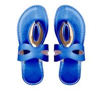 Cocila Flip-Flop Tongs D'Été Pour Femme De Plage Femmes Pantoufles Creuses Décontractées Chaussures Plates Sandales Chaussure Orthopédique Ete Claquettes Été Sandale Confortable Chausson Bleu 41