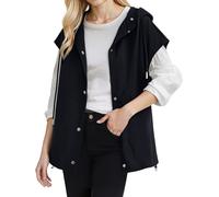Cocila Gilet De Sport Matelassé Sans Manches Pour Femmes Grande Taille LéGer Et éLéGant IdéAl Le Printemps LéTé Manteau Anglais (Black Xl) Blouson Veste Automne En Jean Rose A Enfilé
