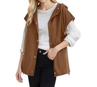 Cocila Gilet De Sport Matelassé Sans Manches Pour Femmes Grande Taille LéGer Et éLéGant IdéAl Le Printemps LéTé Manteau Anglais (Coffee L) Veste Veste LéGèRe Printemps Jeans Rouge