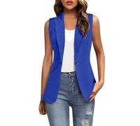 Cocila Gilet Sans Manches LéGer Doublé Pour Femme Haut De Travail DéContracté Et Tendance éTé 2025 Manteau MéDiéVal Blue S Veste Mi Saison Femmes Veste En Cuir Marron A Capuche Femmes LéGèRe