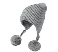 Cocila Grid Pattern Three Wool Thickened Hat for Children Winter Velvet Outdoor Warm Knitted Bonnet de Ski en Tricot Gris Homme Casquette Rouge Pompon Fourrure Long Satin Ado Fille Femme Hiver Noir