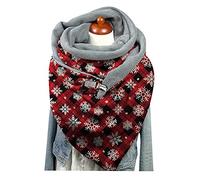 Cocila Hiver Noël Imprimer Bouton Soft Wrap Casual Warm Foulards Châles Écharpe Echarpe Rouge Femme Chale Chaud Homme Tricot Grande Tube Cache Cou Noir Plaid Tour De Cachemire Fourrure Blanche