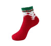 Cocila Lady Senior Plush Sleeping Socks Home Coral Velvet Christmas Chaussettes Femme Coton Chaussette Chat Chaussons Chausette De Noel Anti Transpiration Contention Ado Fille Hiver
