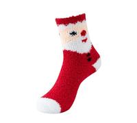 Cocila Lady Senior Plush Sleeping Socks Home Coral Velvet Christmas Chaussettes Femme Coton Chaussette Chat Chaussons Chausette De Noel Anti Transpiration Contention Ado Fille Hiver