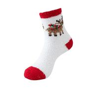 Cocila Lady Senior Plush Sleeping Socks Home Coral Velvet Christmas Chaussettes Femme Coton Chaussette Chat Chaussons Chausette De Noel Anti Transpiration Contention Ado Fille Hiver