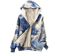 Cocila Manteau Chaud Pour Femmes Veste En Flanelle Polaire EntièRement ZippéE DoubléE Peluche Grande Taille (Blue Xxxl) Veste éTé Noir Blouson Only Ete Legere Sport Longue Simili