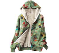 Cocila Manteau Chaud Pour Femmes Veste En Flanelle Polaire EntièRement ZippéE DoubléE Peluche Grande Taille (Green Xl) Veste LéGèRe Blouson Cuir Marron Only Longue Mi Saison Violette