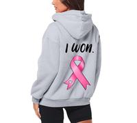 Cocila Manteau DéContracté à Capuche Et Fermeture éClair Pour Femmes Mois De La PréVention Du Cancer Sein Automne Hiver Pull Doudou (Light Ashy Xxl) veste Femmes mi saison Veste Court Randonnée