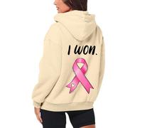 Cocila Manteau DéContracté à Capuche Et Fermeture éClair Pour Femmes Mois De La PréVention Du Cancer Sein Automne Hiver Pull Doudou (Light Yellow M) blouson Femmes mi saison Veste Cuir Noir En Mi