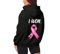 Cocila Manteau DéContracté à Capuche Et Fermeture éClair Pour Femmes Mois De La PréVention Du Cancer Sein Automne Hiver Pull Doudou (Black L) veste Femmes cuir noir Blouson Mi Saison Printemps