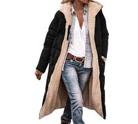 Cocila Manteau D'hiver Chaud à La Pour Dames Doudoune Capuche Manches Longues Double Longue BoufféE (Black Xxxl) Bomber Femmes Veste Legere Femmes Printemps 2025 Bomber Impermeable Sport