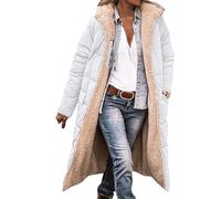 Cocila Manteau D'hiver Chaud à La Pour Dames Doudoune Capuche Manches Longues Double Veste Noire (White L) Veste Femmes Jean D Ete Femmes Demi Saison Coupe Vent Blouson Moto A Grande Taille Only