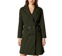 Cocila Manteau En Laine Pour Femmes Long Polaire Veste D'hiver Col V éLéGant Duffle Coat Chaude Trench (Green Xxxxxl) Blouson En Jean Femmes LéGèRe Printemps Blouson Universitaire Anorak