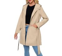Cocila Manteau Pour Femme Veste à Capuche Avec Ceinture Et Poche IdéAl La Saison Pluies Chat Beige Xxxl Blouson Femmes Printemps éTé Veste ImperméAble Femmes Capuche Homme Blazer Bleu
