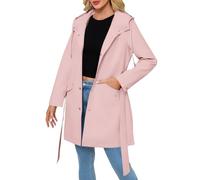 Cocila Manteau Pour Femme Veste à Capuche Avec Ceinture Et Poche IdéAl La Saison Pluies Chat Pink M Blouson Printemps Femmes Veste En Jean BrodéE Femmes Capuche Doudoune Sans Manche Pour