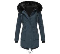 Cocila Manteaux D'hiver Pour Femmes Grande Taille Veste Bouffante éPaisse Chaude DoubléE En Polaire Parka à Capuche VêTements D'extéRieur Manteau Rembourré Duvet Ample Long (Blue Xxxl) Blouson