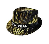 Cocila Men's and Women's Multi Color Sequins New Year's Jazz Hat Bucket Chapeaux Pointus (Gold One Size) Chapeau Hommes Feutre Bonnet De Nuit Coton Chapeau Paille Hommes Polaire Adolescent