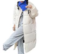 Cocila New Thick Stand Collar Cotton Padded Coat Women Winter P Letter Plus Long Bread Loose Over The Knee Jolies Vestes Noires Pour Femmes (White Xl) Bombers Femmes Taille 46 Veste Simili Cuir