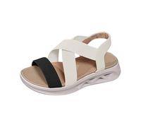 Cocila Nue Pied Femmes Ete D'éTé Pour Bride éLastique à Boucle Semelle Souple éPaisse Bout Ouvert Tissage Mouche Sandales Femmes été confortable Chaussure Tongue Marche Ouverte Sandales