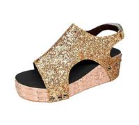 Cocila Orthopedic Sandals Femmes ÉTé Sequin Casual Open Toe Chaussure De Plage Confortables Sandales Sandales orthopédique Femmes Marche Chaussure Orthopédiques Plate Basket Ouverte