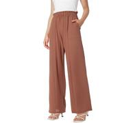 Cocila Pantalon Ete Femme Leger Daily Elastic Waist Pockets Straight Solid Color Casual Pants Loose Long Trousers Sarouel Coton Golf Fluide Lin Plage Palazzo Detente Yoga Jupe Culotte Grande Café L