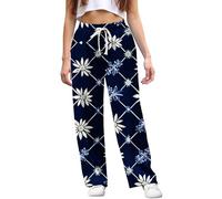 Cocila Pantalon Femme Elegant Fluide Autumn Incense Long Pants Breathable Lightweight Loose Casual Trousers for Work & Daily Wear Jupe Culotte Été De Travail Grande Taille Golf Large Coton Marine XL