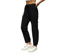 Cocila Pantalon Femme Été Fluide Décontractée Pants for Women Summer Casual High Waisted Lightweight Pant with Pockets Jogging Large Chic Jupe Culotte Grande Taille Elastique Travail Golf Le Noir XXL