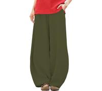 Cocila Pantalon Femme Été Léger Ample Décontracté en Coton Et Lin pour avec Taille Élastique Coupe Décontractée Large De Sport Droit Jupe Culotte Fluide Stretch Golf Pantalons D Été Tailleur