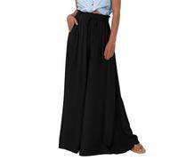 Cocila Pantalon Fluide Femme Été Boho Décontractés Pantalons Taille Haute Elastique Cordon Serrage Confortable Léger Elegant Respirant Ample Jogging Plage Pants avec Poches