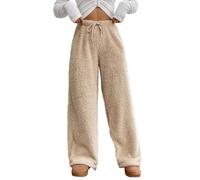Cocila Pantalon Jogging Femme Large Sport Autumn and Winter Solid Color Fashion Plush Casual Pants Loose Thermal Leger Ete Viscose Fluide Printemps Lin Randonnée Jupe Culotte Été Et Léger Linen Kaki