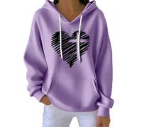 Cocila Pull À Capuche Décontracté Rayures Épaisses Et Imprimé Spécial Pour Femme Polaire Chaud Sweat Yoga Veste Longue Y2K Blouson Sweet Crop Top Haut Hiver Chaude Grande Taille Ete Sweatshirts Violet