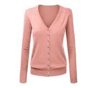 Cocila Pull Cardigan à Col en V pour Femmes Et Veste De Couleur Unie Mignons ImperméAbles (Pink L) Veste en Jean Beige LéGèRe Blanche Demi Saison Ski Grande Taille ZippéE Vestes Moto