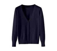 Cocila Pull Cardigan LéGer à Col en V pour Femmes (Disponible Grande Taille) Doudoune Taille (Navy XXL) Veste Jean Veste Entre Saison Femmes Printemps 2025 Jean Only RandonnéE Blouson Aviateur