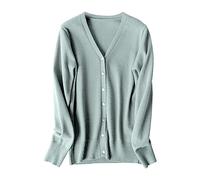 Cocila Pull Classique en Doux à Manches Longues Et Col V pour Femmes Doudoune Hiver (Mint Green XXL) Veste Jeans Veste Jean Noir ÉTé Courte Only Cuir sans Manche Lin Manteau Moto