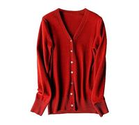 Cocila Pull Classique en Doux à Manches Longues Et Col V pour Femmes Doudoune Hiver (Red XXL) Veste De Printemps Bombers Taille 46 Veste Cuir Marron Jean Courte Coupe Vent Only
